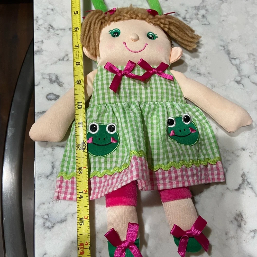 Doll Purse Kisslock Snap Closure Frog Embellished Dress